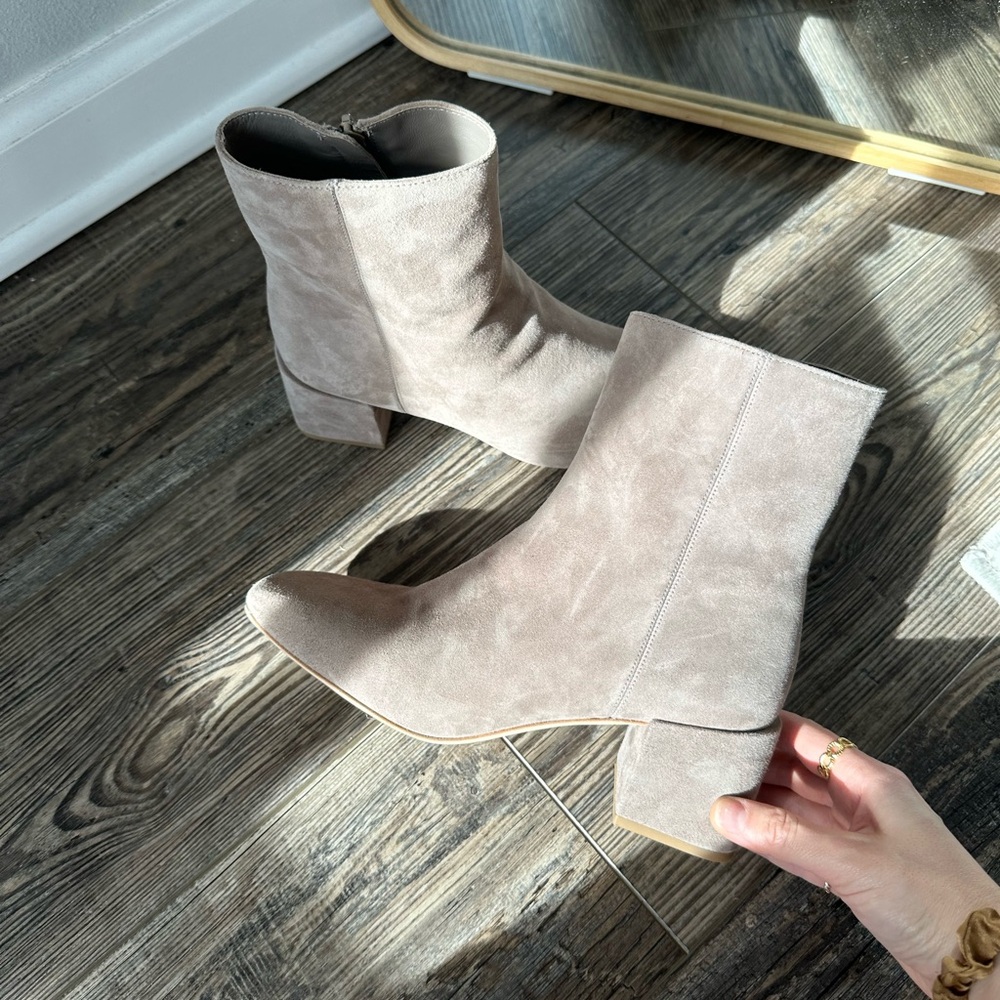 Vince grey suede booties size 7.5